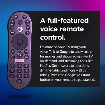 The TiVo Stream 4K has a peanut-shaped voice remote packed with buttons. (Image source: TiVo)