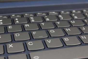 Keyboard deck flexes a bit when typing which contributes to the weak key feedback