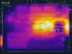 Thermal profile, underside (max load)