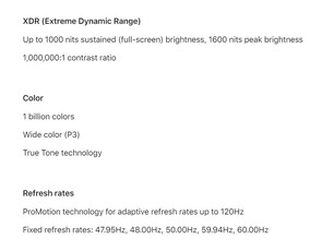 The official specs do not mention the reduced brightness for SDR contents (source: https://www.apple.com/macbook-pro-14-and-16/specs/)