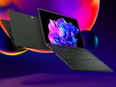 The Acer Swift Edge 16 incorporates a fingerprint reader into the keyboard. (Image source: Acer, Unsplash, edited)