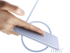 The PicoGo Air costs around $43.44 in China. Pictured: a promotional picture showcasing the thin design of the power bank.