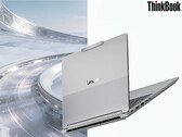 The two laptops will be refreshed with Ryzen 400 series processors later. Pictured: a promo showing the back design of the ThinkBook 14+. (Image source: Lenovo - edited)