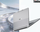 The two laptops will be refreshed with Ryzen 400 series processors later. Pictured: a promo showing the back design of the ThinkBook 14+. (Image source: Lenovo - edited)