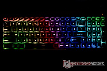 Per-key RGB lighting