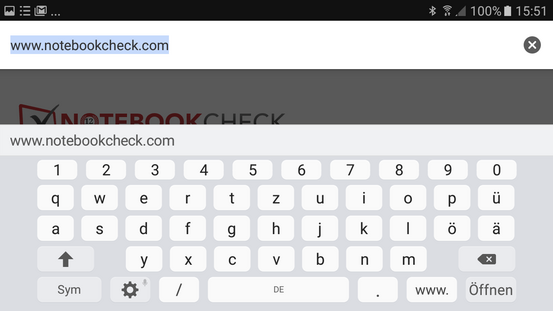 Keyboard in landscape mode