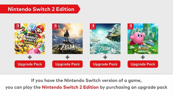 Nintendo Switch 2 upgrade packs (Image source: Nintendo of America)