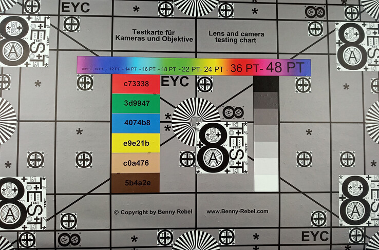 Test chart photographed