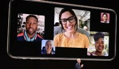 Tim Cook introduces Group Face Time. (Source: Ars Technica)