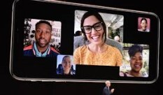 Tim Cook introduces Group Face Time. (Source: Ars Technica)