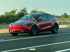 The Tesla Model Y Standard rendered in red color. (Image source: Moose/X)