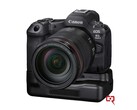 The leaked Canon EOS R5 Mark II render, showing the active cooling grip (Source: Canon Rumors)