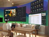 A user operates a virtual desktop using the Apple Vision Pro headset (Image source: Apple)