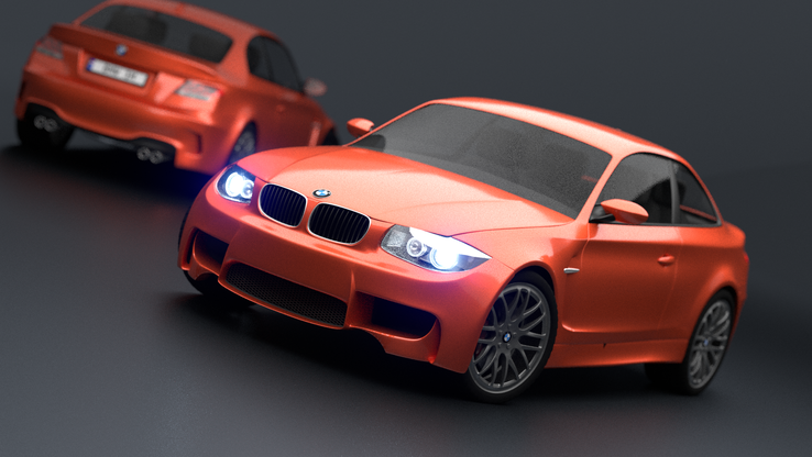 Rendered through AMD ProRender (right)