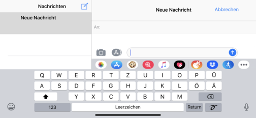 Using the default keyboard in landscape mode