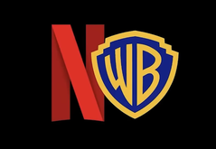 A merger with the WB HBO Max would make Netflix the premier streaming platform. Netflix and WB logos pictured. (Image Source: @actionecomics on X)