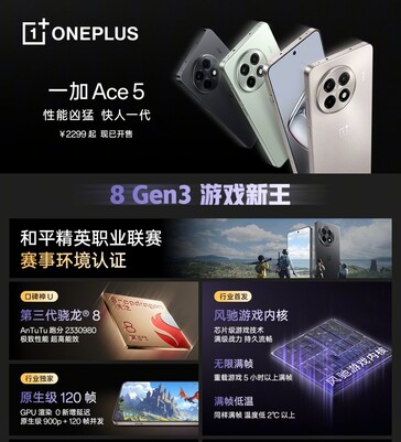 The OnePlus Ace 5 key features (Image source: OnePlus)