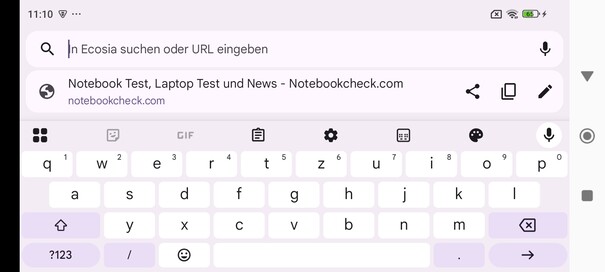 Keyboard in landscape mode