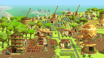 An image showing buildings in The Wandering Village.
