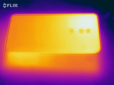 Heatmap of the rear of the device under load