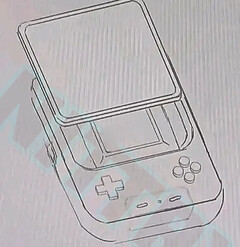 Anbernic's rumoured RG408 has a few strange design elements. (Image source: NITTRX)