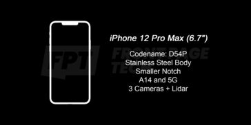 6.7-inch iPhone 12 Pro Max prototype (image via FrontPageTech on YouTube)