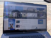 Extra-bright display on the Lenovo Pro 9 16 Aura is more usable outdoors when compared to other laptops