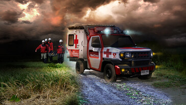 Toyota also showed off a Red Cross ambulance vehicle based on the IMV 0. (Image source: Toyota)