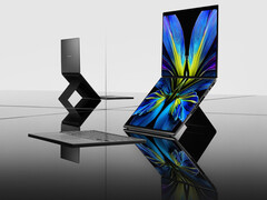 The latest Zenbook Duo still features a built-in stand for an elaborate dual-screen mode. (Image source: Asus)