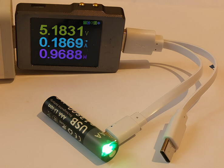 Charging at 0.97 W. At a rate like this, a 13,800-mAh and 1.5-V battery would take 20 hours to charge. Image upscaled with iloveimg.com
