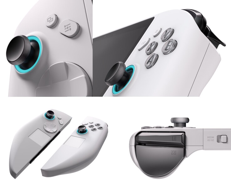 Close-up images of the Abxylute 3D One game controller. (Image source: Abxylute)