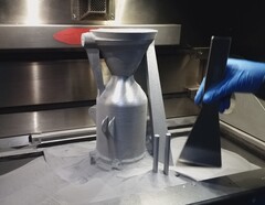 Agnilet single-piece 3D printed engine emerging from powdered metal (Image Source: Agnikul)