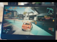 Cyberpunk 2077 gameplay running on HP Victus with RTX 5050 GPU at 1080p Medium settings (Image source: Dawid Does Tech Stuff/YouTube)