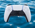 DualSense PS5 controller shown submerged in water (Image source: Sony PlayStation with edits)