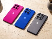 The Moto G77 Power comes with a back panel in pink, blue, or gray.