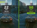 NVIDIA DLSS 3 on and off in Cyberpunk 2077 (Source: Wccftech)