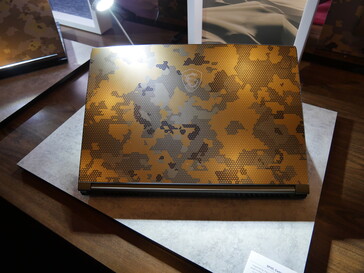 A closer look at the GF65 Thin camo version from the show floor at CES. (Source: Alexander Fagot/NBC)