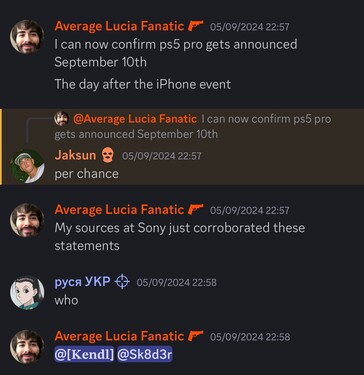Leaker's previous leak regarding the PS5 Pro. (Image source: moistycharlie)