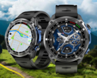 The Rogbid GeoX1 smartwatch (two such watches displaying different things pictured) has a 1.43-inch AMOLED display. (Image source: Rogbid)