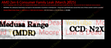 AMD Medusa Range process node (image source: Moore's Law is Dead on YouTube)