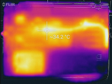 Thermal profile, underside (idle)