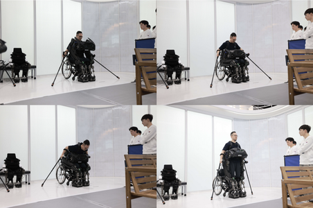 The ability to don the suit from the front, instead of needing the assistance of others to help strap in from behind, solves an important issue with similar devices (Image Source : KAIST)