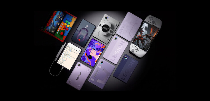 The Lenovo Legion Y700 Infinite is shown alongside other Legion gaming devices and accessories