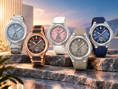 The Casio G-Shock Baby-G BGA-3000C-2A, the BGA-3000CG-5A, the BGA-3000-2A, the BGA-3000-5A, and the BGA-3000-7A (from left to right)