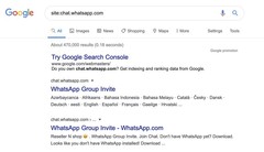 Some private WhatsApp group invite links may be searchable. (Source: WhatsApp)