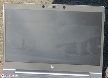 The EliteBook in outdoor use (photographed on a bright day; direct sunlight)