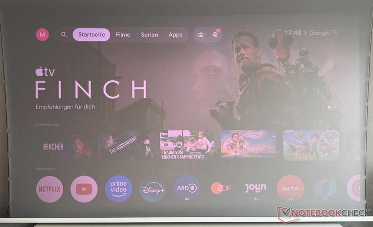 Google TV Interface (in daylight)