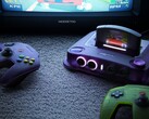 A picture of the ModRetro M64 with its controllers