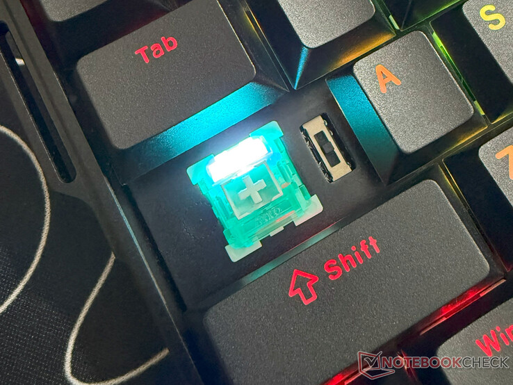 Fun60 Ultra's wireless switch under the Caps Lock key