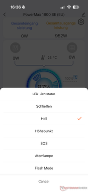 Settings for the LED Light